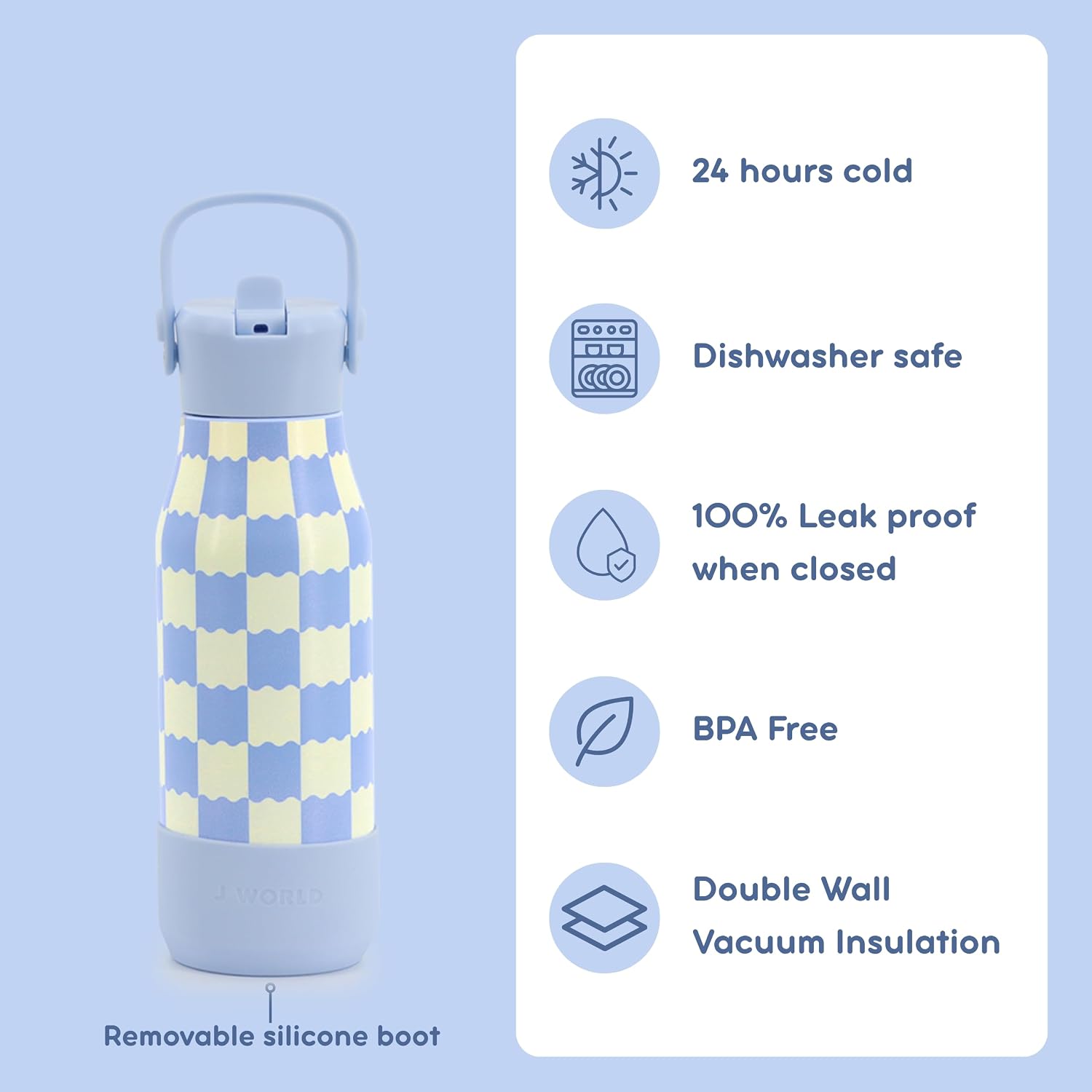 Detalle 2 de J World insulated stainless steel water bottle, 22oz