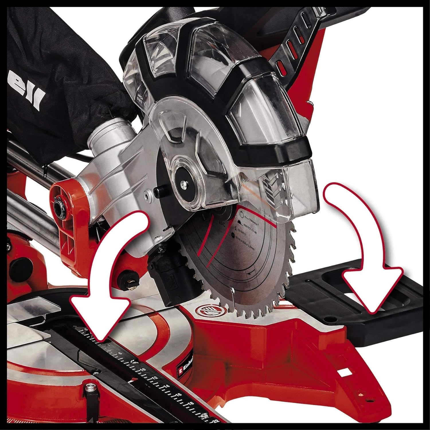 Detalle de Einhell Dual Bevel Sliding Mitre Saw 1800W (TC-SM 2131/1) with Laser, 45° Mitre, 47° Bevel