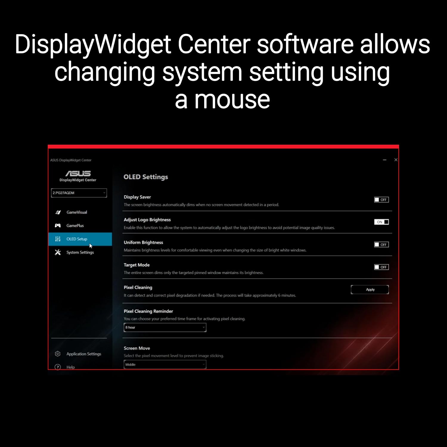 Detalle de ASUS ROG Swift 27-inch 1440p OLED 240Hz