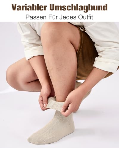 Detalle de Effeet Kurze Trachtensocken für Herren & Damen – 1 Paar mit Edelweiß-Anstecker