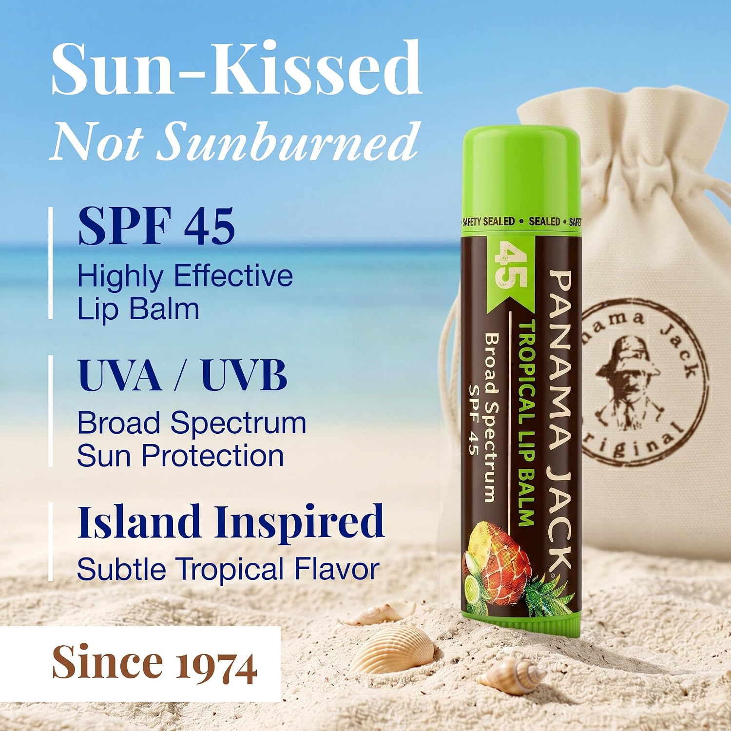 Thumbnail 1 de Panama Jack Sunscreen Lip Balm SPF 45 (Broad Spectrum) — Tropical Flavor, Pack of 3