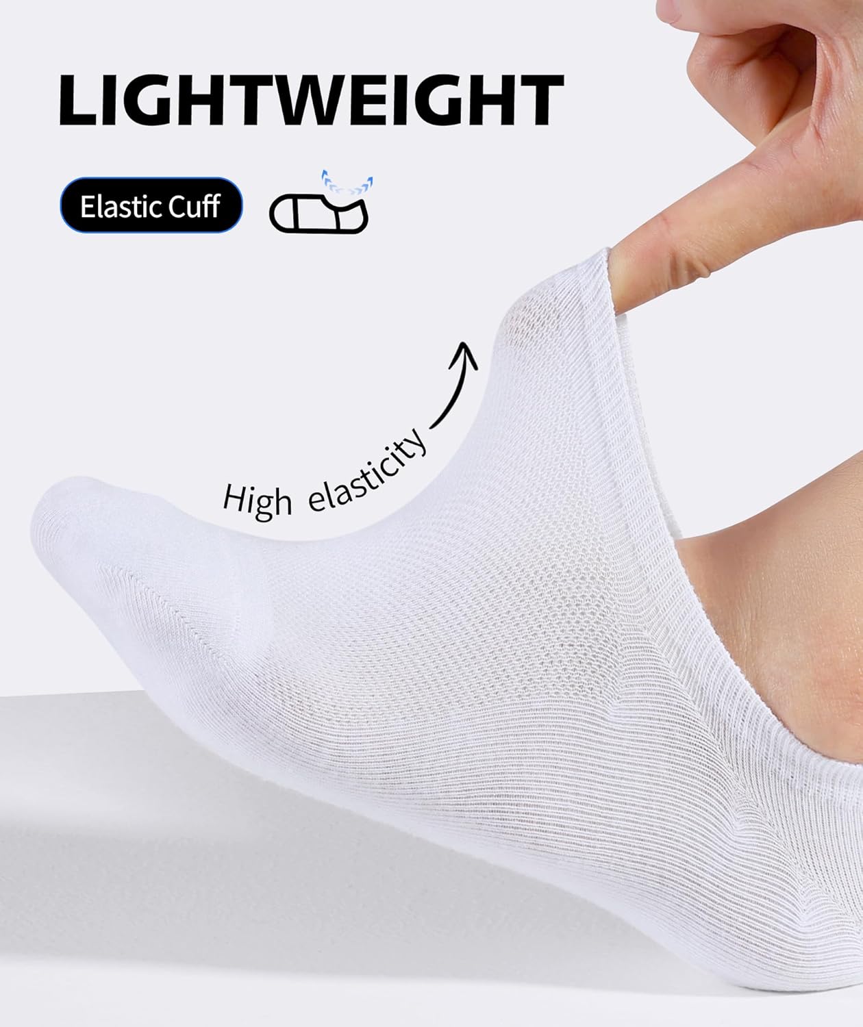 Thumbnail 3 de CLOSEMATE 6 paires de chaussettes invisibles homme/femme en coton (tailles 35-38 à 47-50)