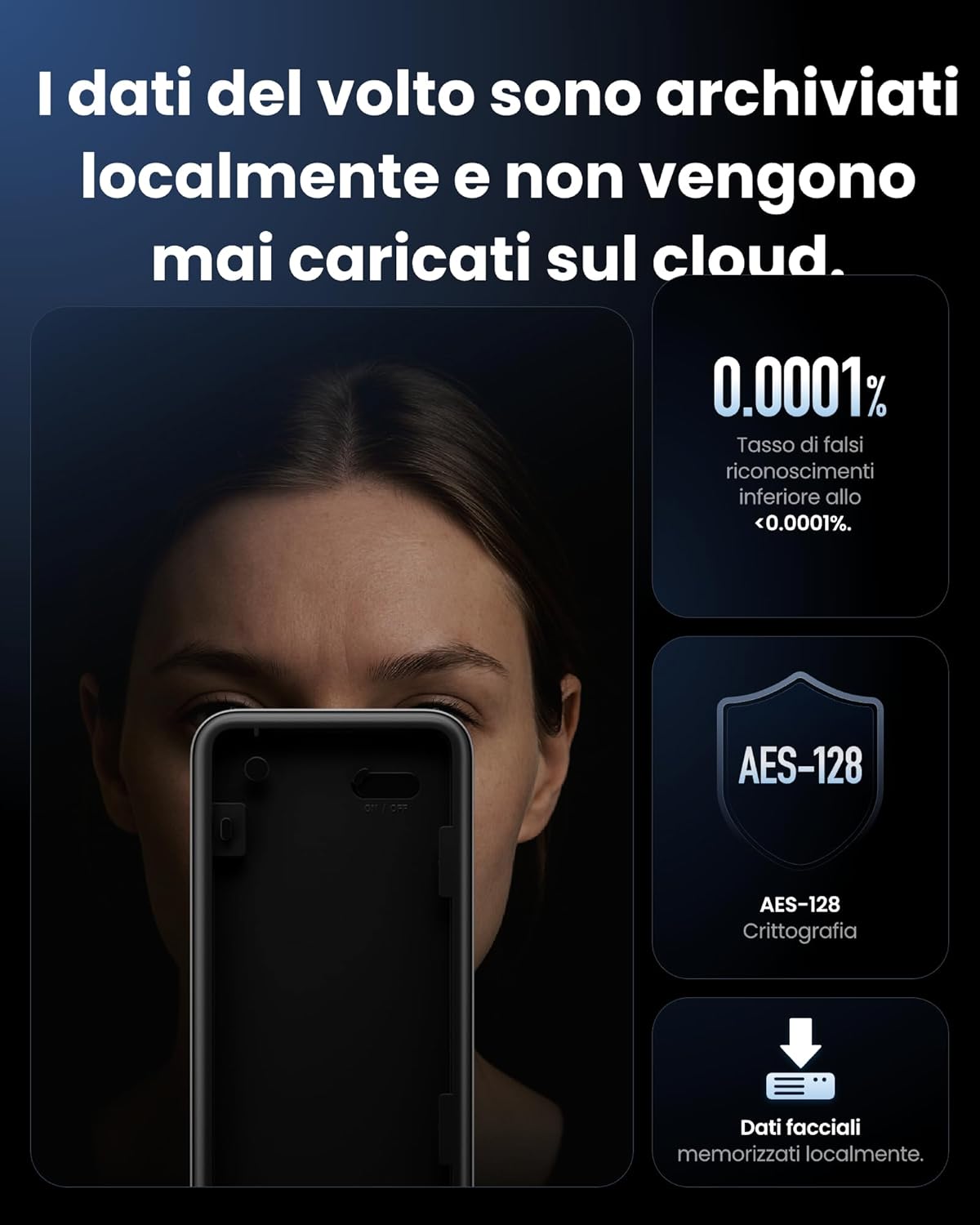 Thumbnail 4 de SwitchBot WiFi Smart Lock Ultra con Vision Pro: sblocco 3D con volto e vene palmari