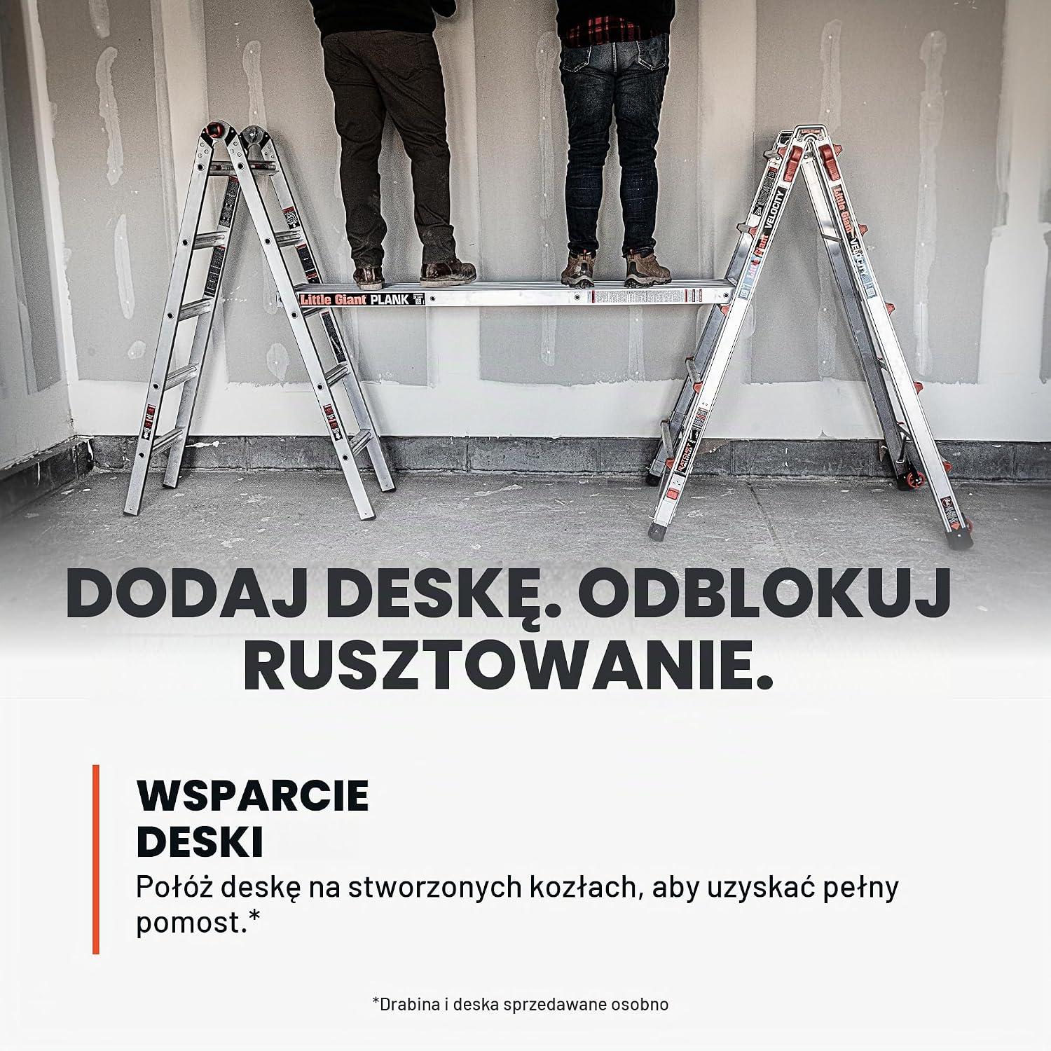 Detalle de Little Giant wsporniki kozłów drabinkowych do aluminiowych drabin przegubowych