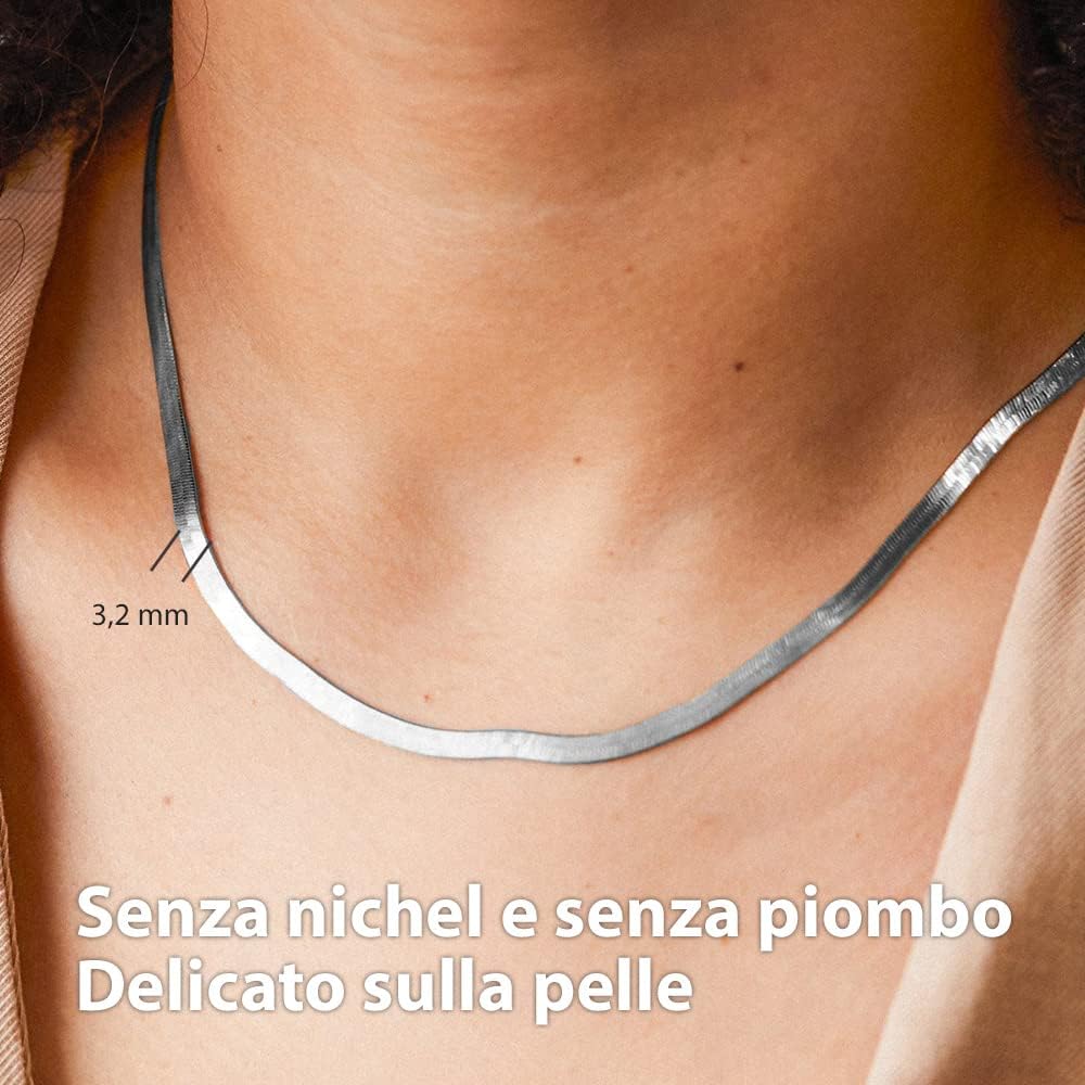 Thumbnail 3 de BONNYBIRD Collana in Acciaio Chirurgico Multifilo Donna: Argento, Oro e Oro Rosa