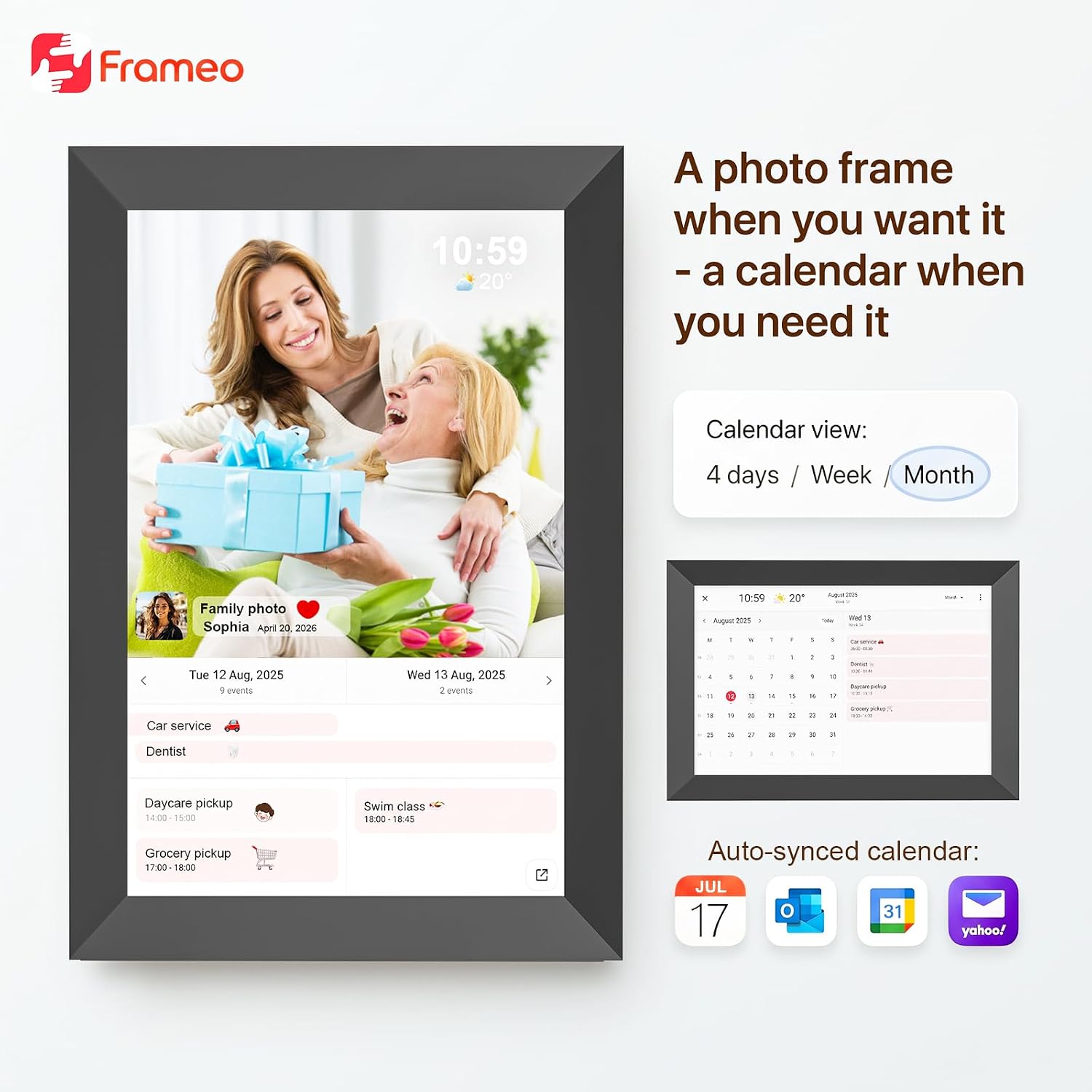 Thumbnail 5 de Frameo 10.1 Inch WiFi Digital Picture Frame with 1280x800 IPS Touch Screen