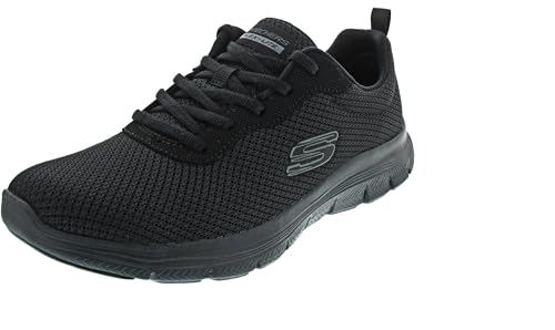 Detalle 2 de Skechers Flex Appeal 4.0 Brilliant View Regular para mujer – Zapatillas en negro con malla y ribete
