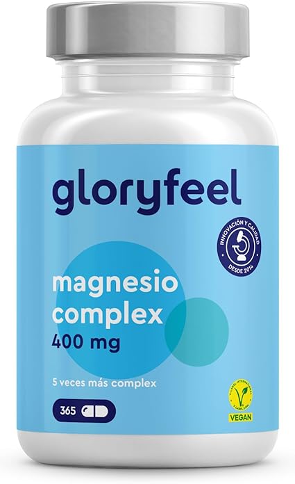 Detalle de Magnesio Complejo 400mg 🧪 365 Cápsulas – Bioactivo y Sin Aditivos