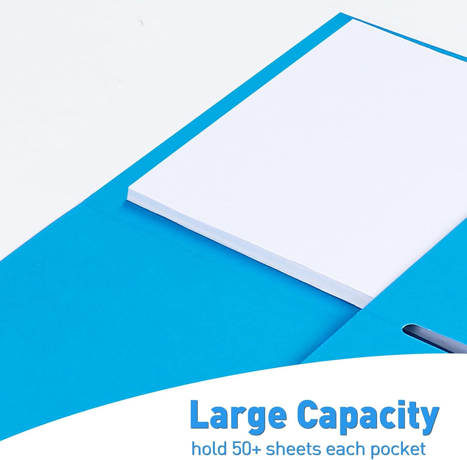 Detalle de RAZCC TwoPocketFolders-light Two-Pocket File Folders, Letter Size, 100-Pack, 5 Colors