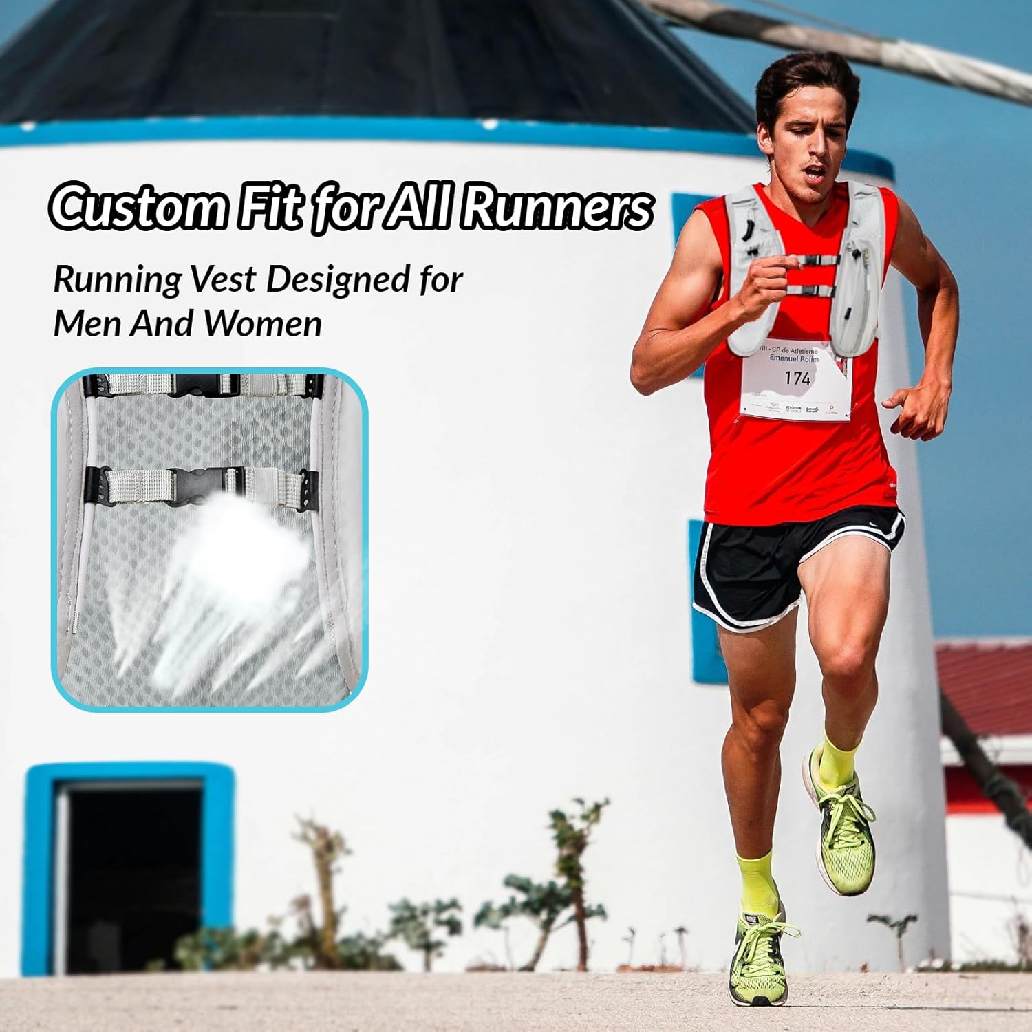 Thumbnail 4 de Runlight Running Hydration Vest for Women & Men with 1500ml Soft Bottle and Reflective Strips