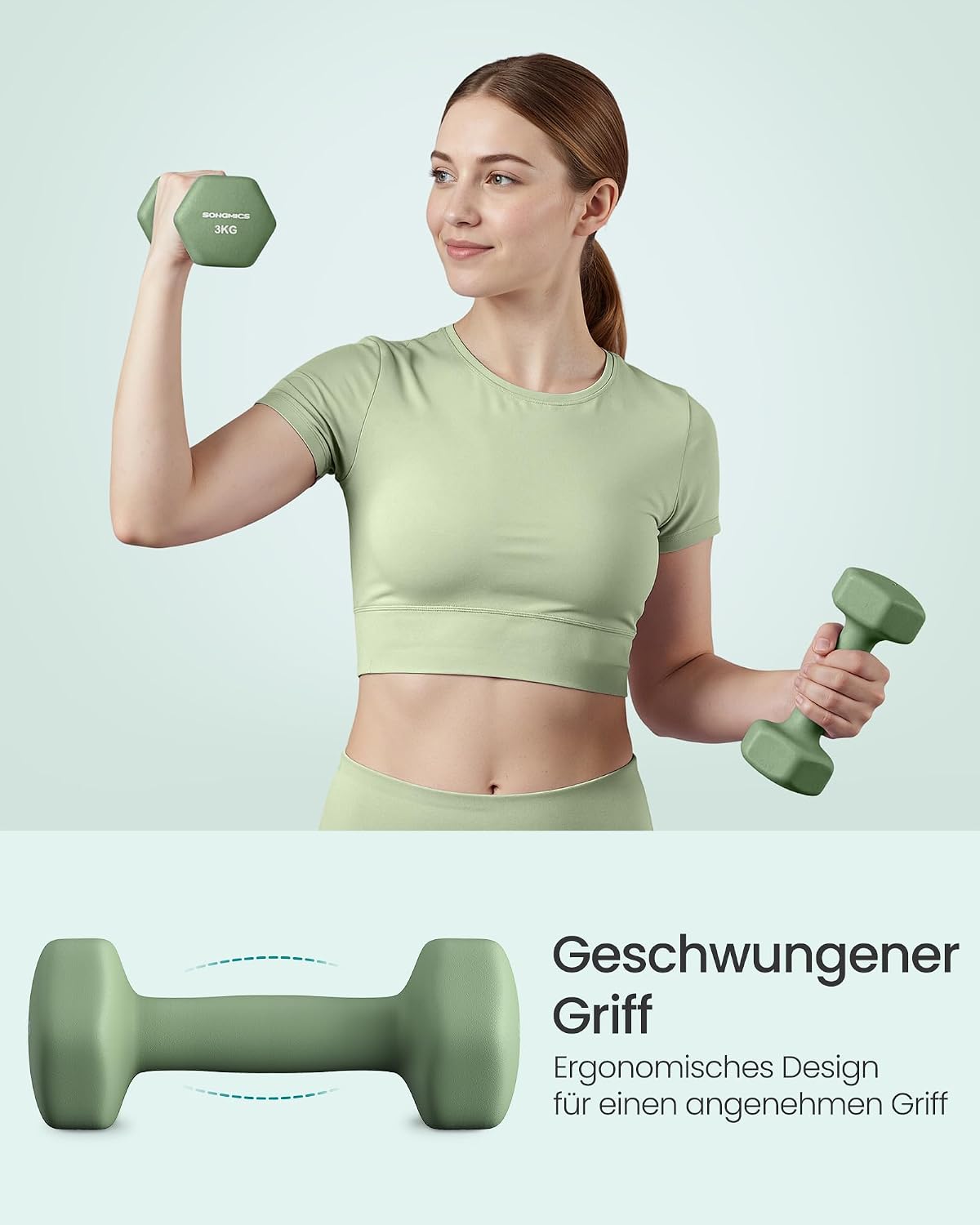 Detalle 2 de Hantel-Set 6 Kurzhanteln mit 1 kg bis 5 kg