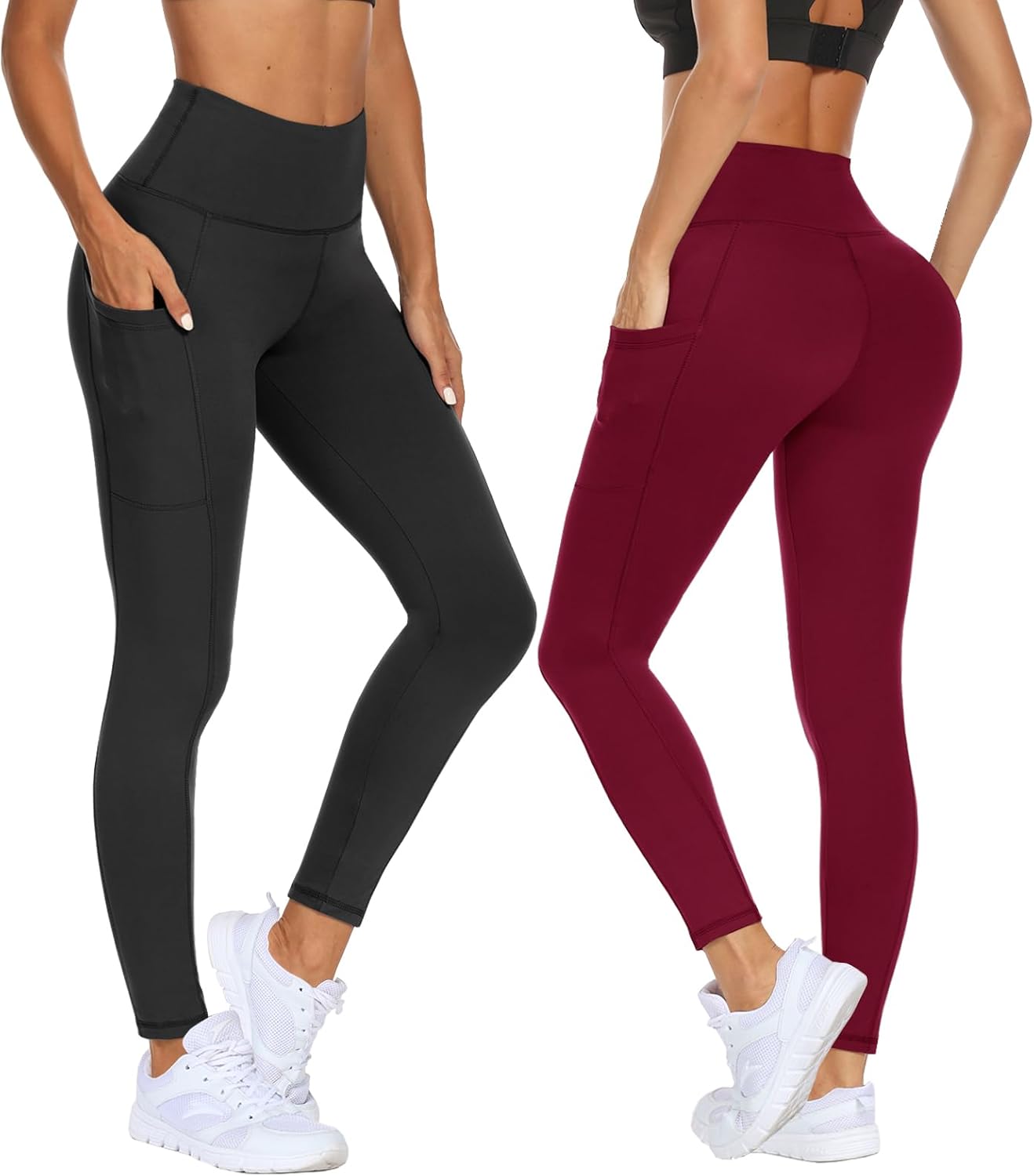 Thumbnail 1 de DDOBB 2er Pack Sport Leggings Damen High Waist mit Taschen – blickdicht, elastisch und vielseitig