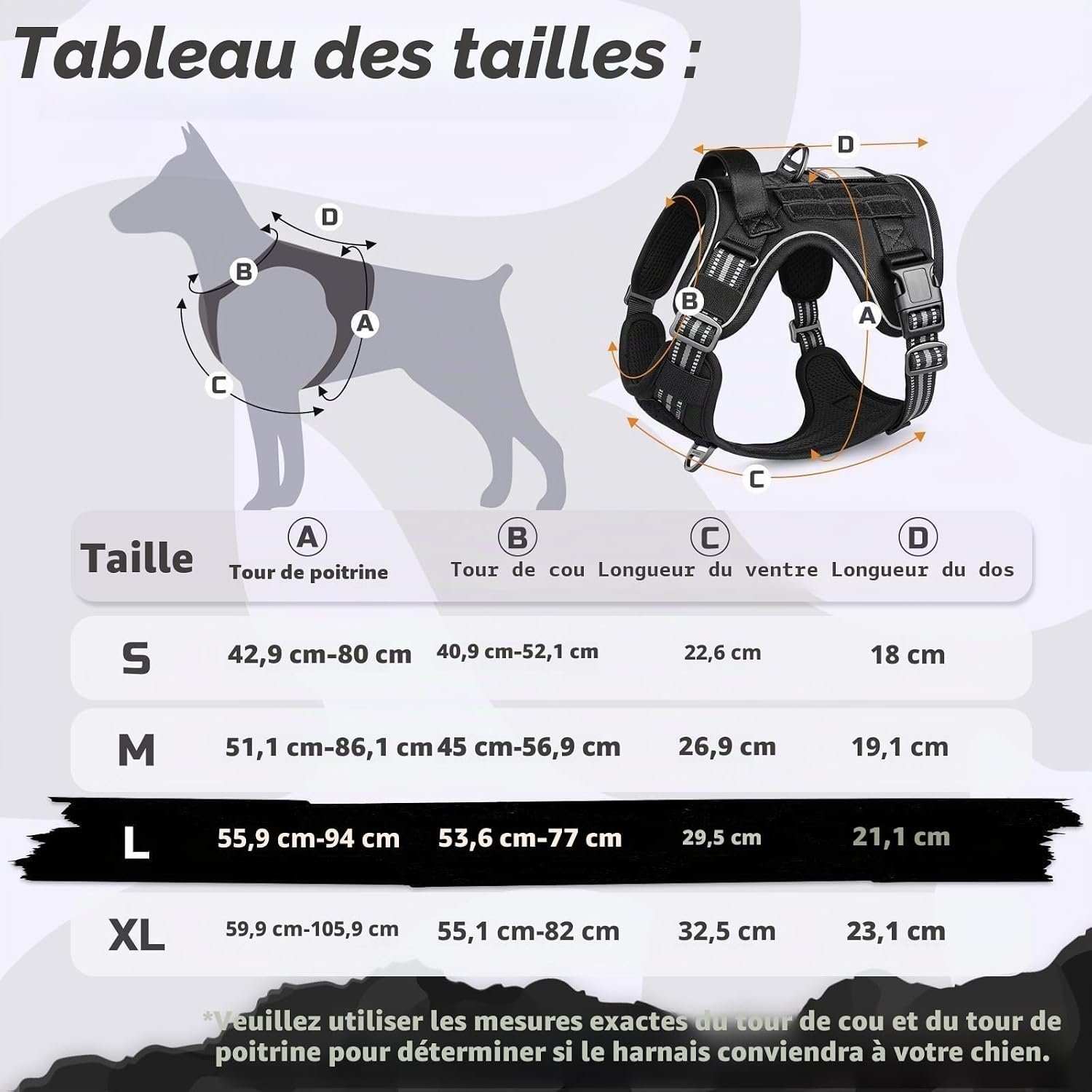 Thumbnail 4 de rabbitgoo Harnais Chien Anti Traction L 56-94 cm
