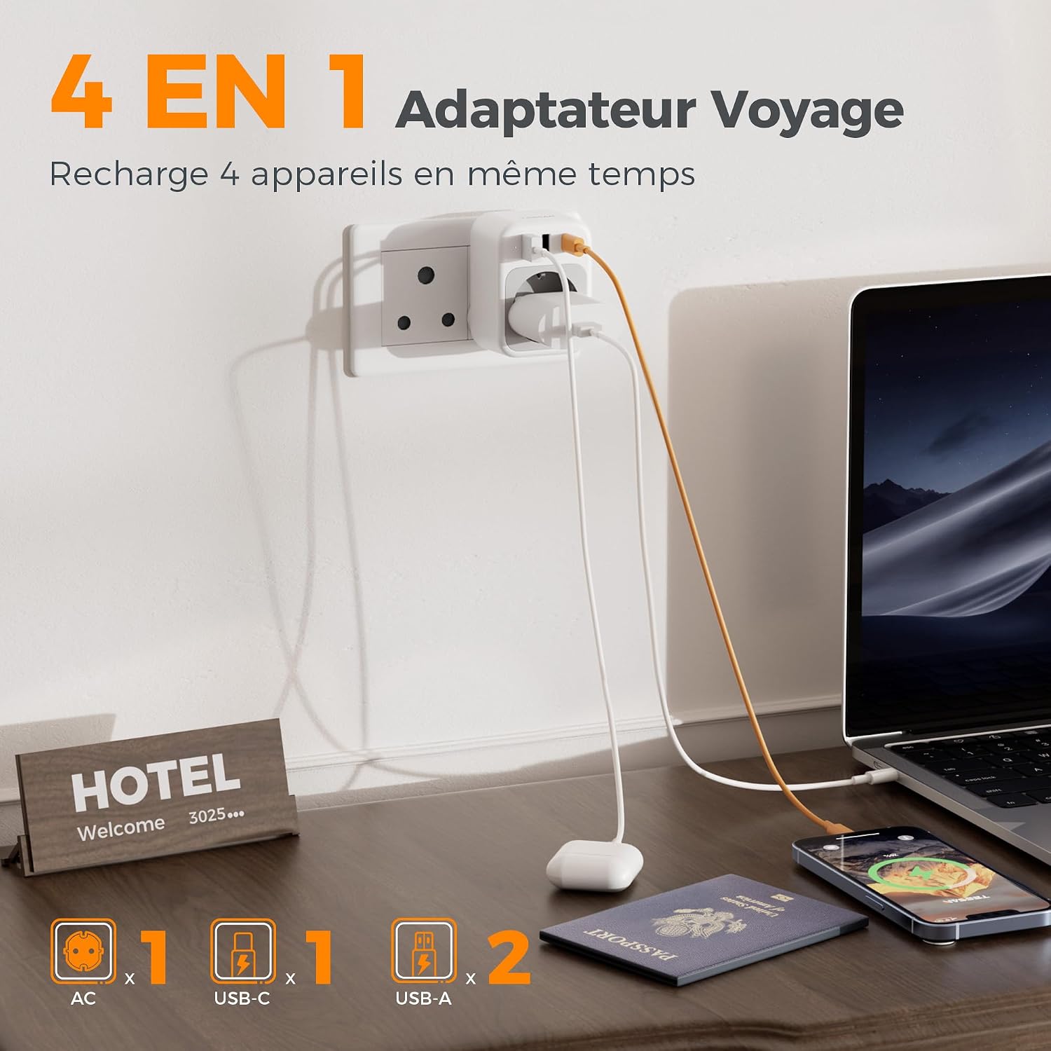 Detalle de TESSAN Adaptateur Afrique du Sud 2500 W