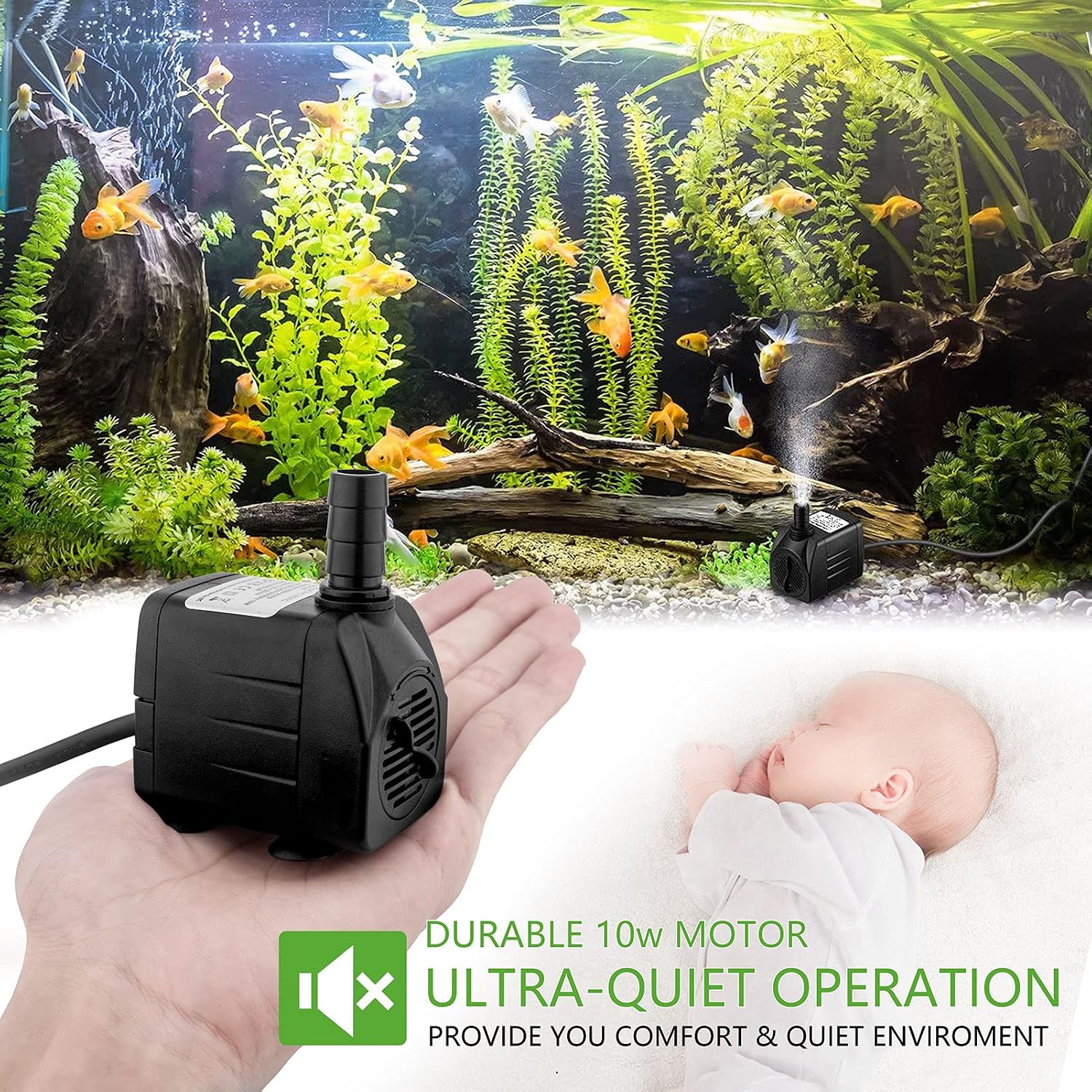 Detalle de COKDEZ Mini Wasserpumpe 600 L/h đ§