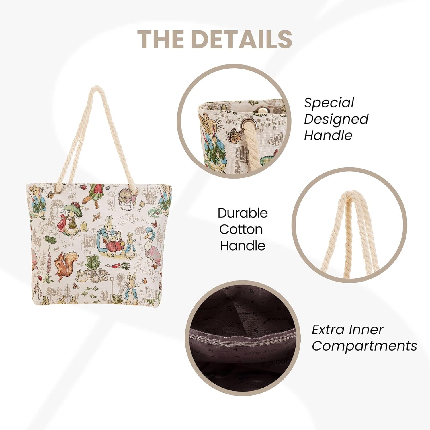 Thumbnail 5 de Signare Tapestry Beach Bag, Rope Handle and Zip Closure (BEACH)