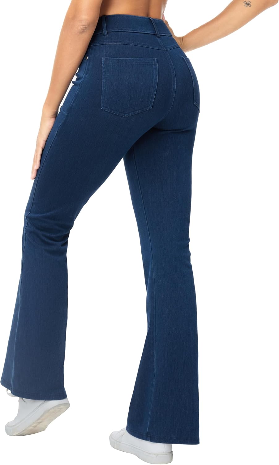 Detalle 2 de THE GYM PEOPLE Women's Flare Jeans, Stretchy Wide-Leg Denim with Pockets