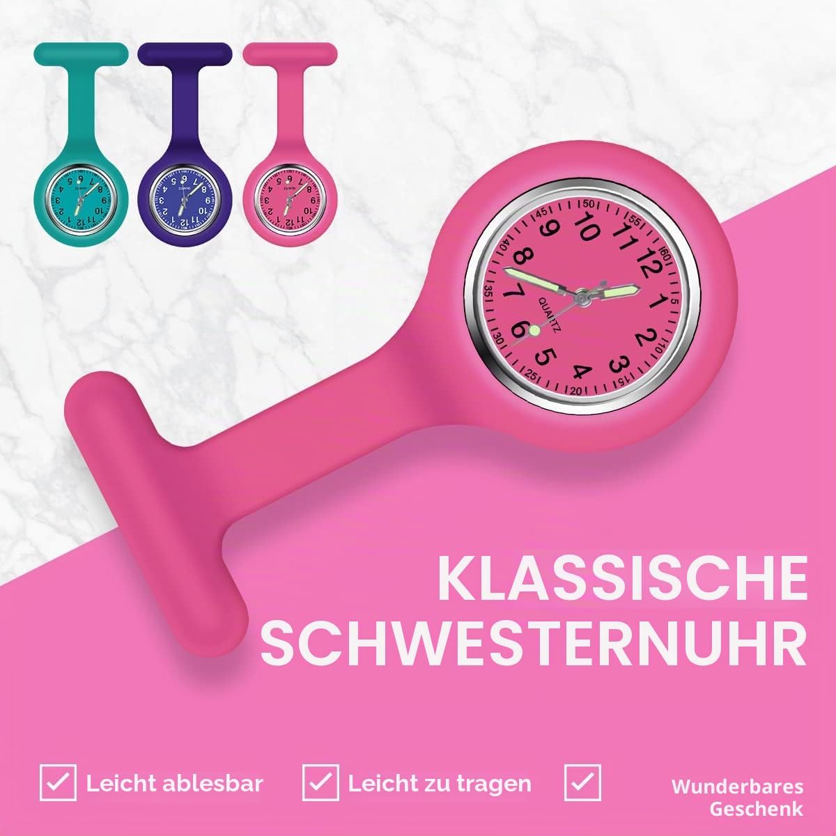 Thumbnail 3 de Vicloon Krankenschwester Uhr Clip 3er Set