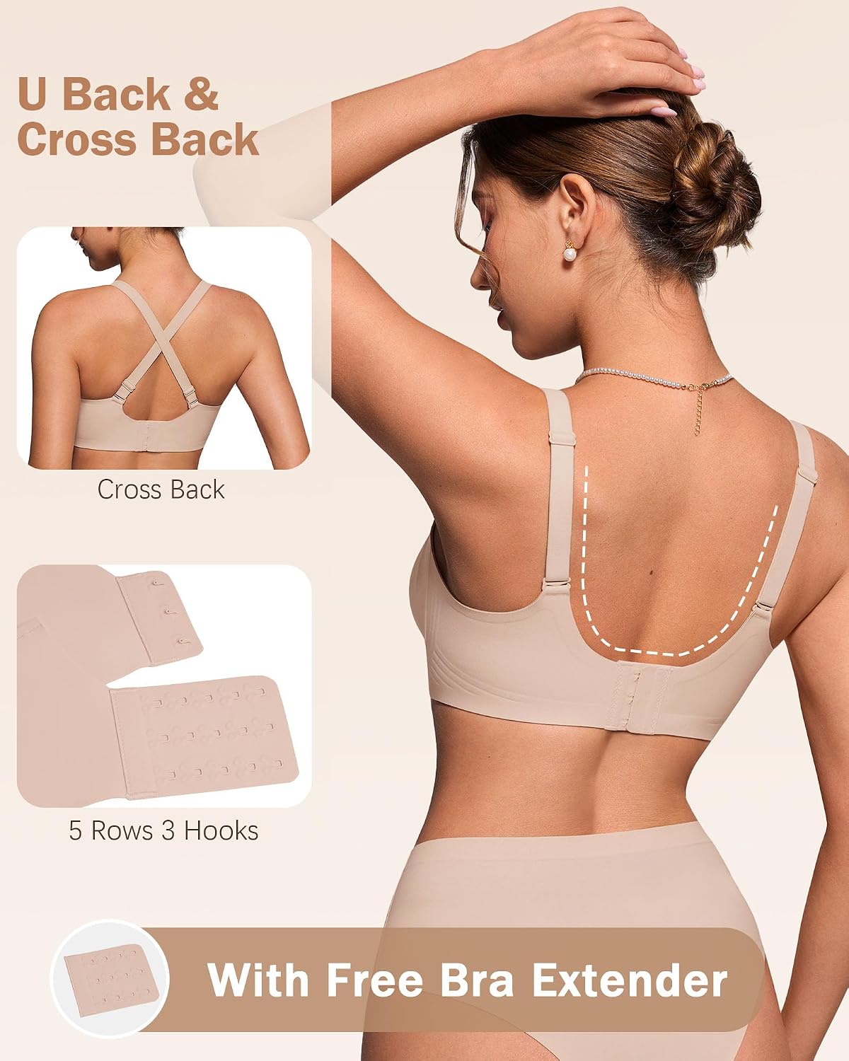 Detalle 2 de HORISUN Wireless Bra, A–DDD Cups