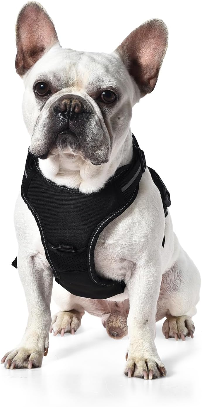 Detalle de Amazon Basics Harnais pour chien sans traction – taille M, noir
