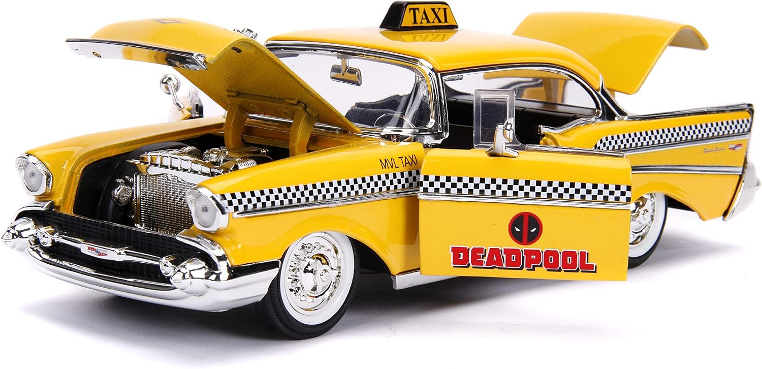 Detalle 2 de ジャダトイズ マーベル デッドプール メタルズ 1:24 ダイキャストミニカーセット 1957 シボレー・ベル・エアー