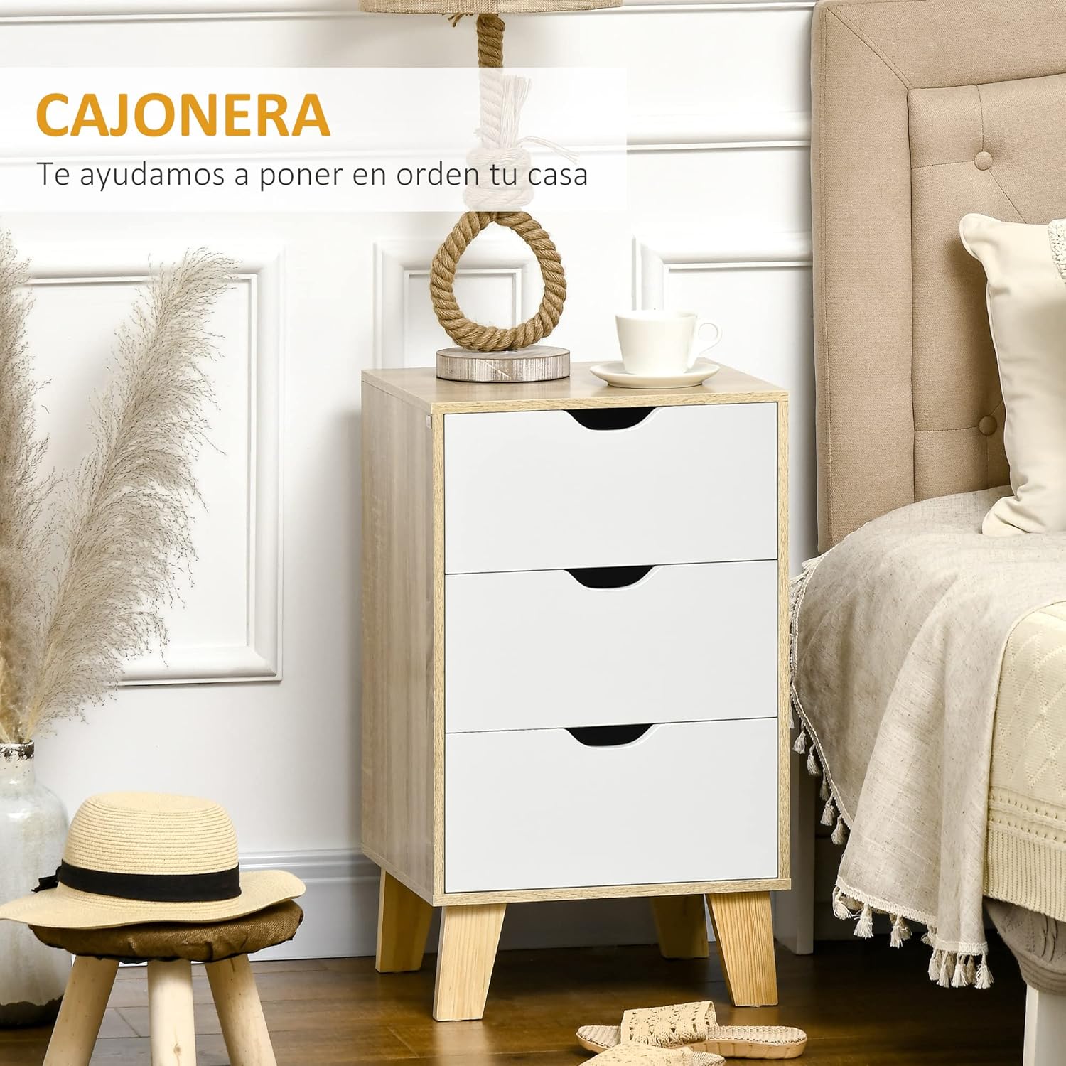 Thumbnail 3 de HOMCOM Cómoda 3 Cajones 40x35x68,5 cm