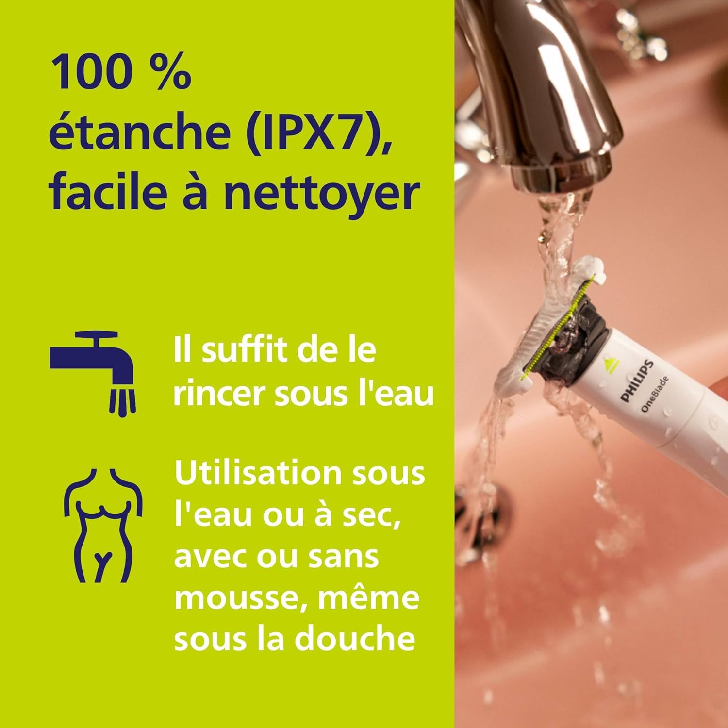 Detalle de Philips OneBlade Intimate QP1924/28 – rasage intime sûr et confortable