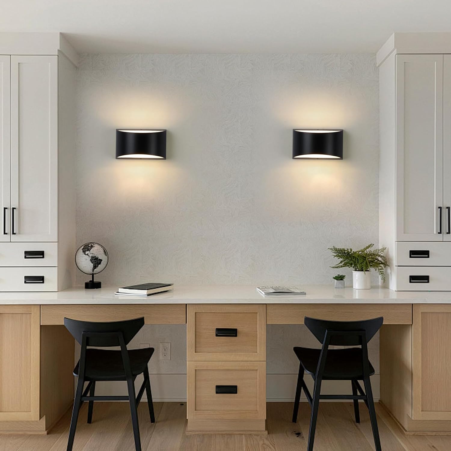Thumbnail 5 de BRIVOLART Black Modern LED Wall Sconce (Pair) with G9 Bulbs – Up and Down Wall Mount Lamps