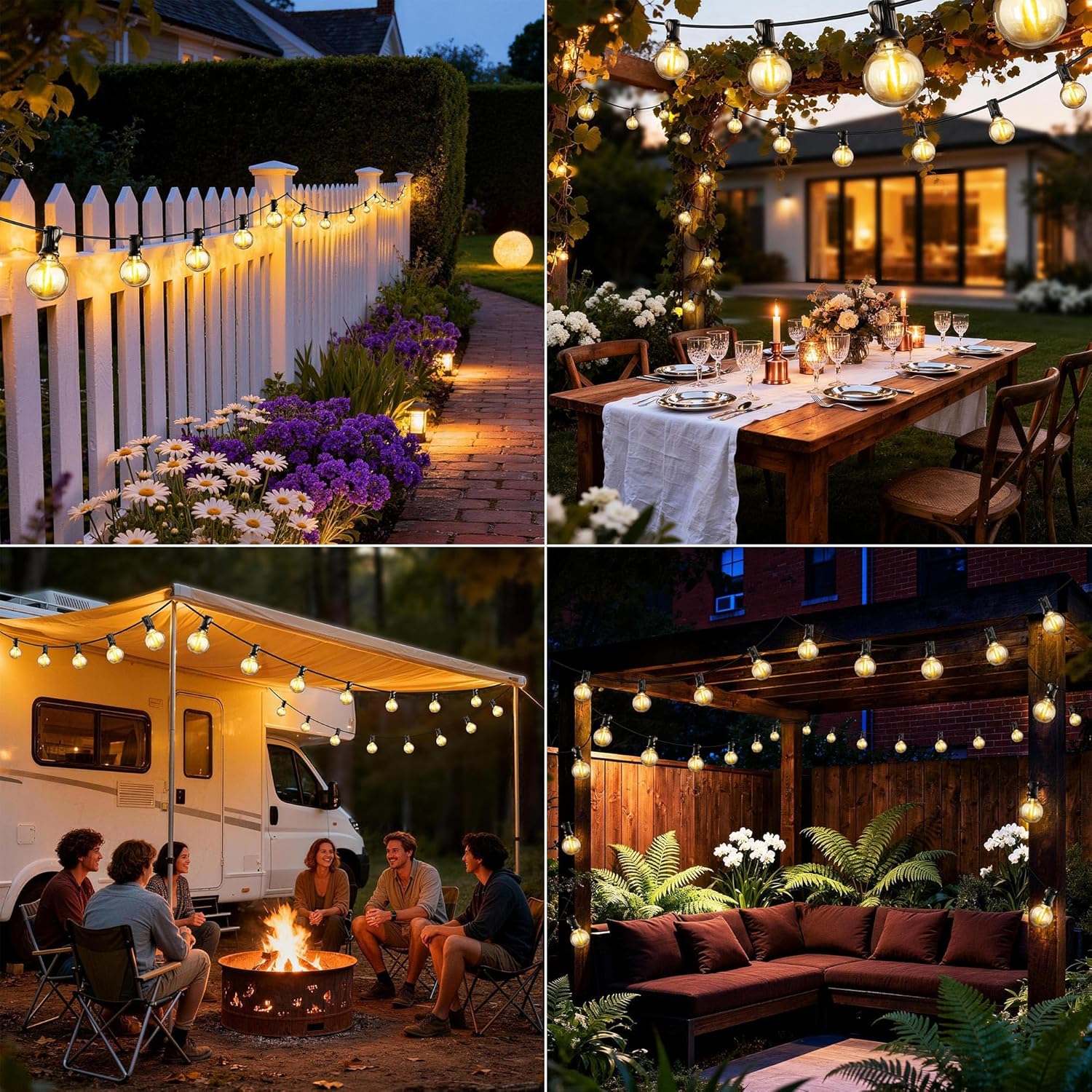 Thumbnail 5 de Joomer LED Lichterkette Außen 20,2 m (27+1 LED G40) – warmweiß, IP65, 3 Modi & Fernbedienung