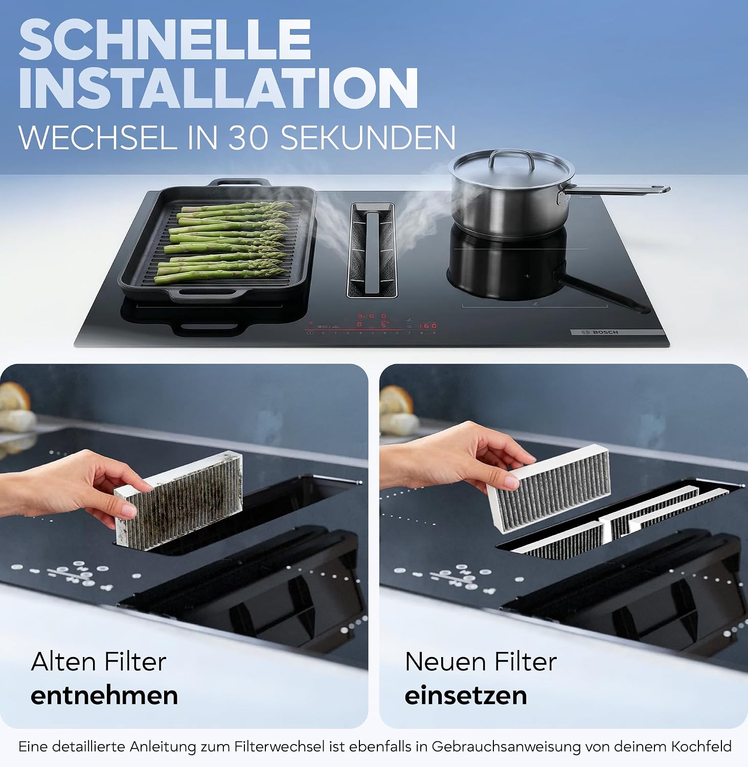 Thumbnail 4 de Kf3tec Aktivkohlefilter Dunstabzugshaube – passgenauer Ersatz im 4er-Pack für Siemens/Bosch/Neff/Gaggenau