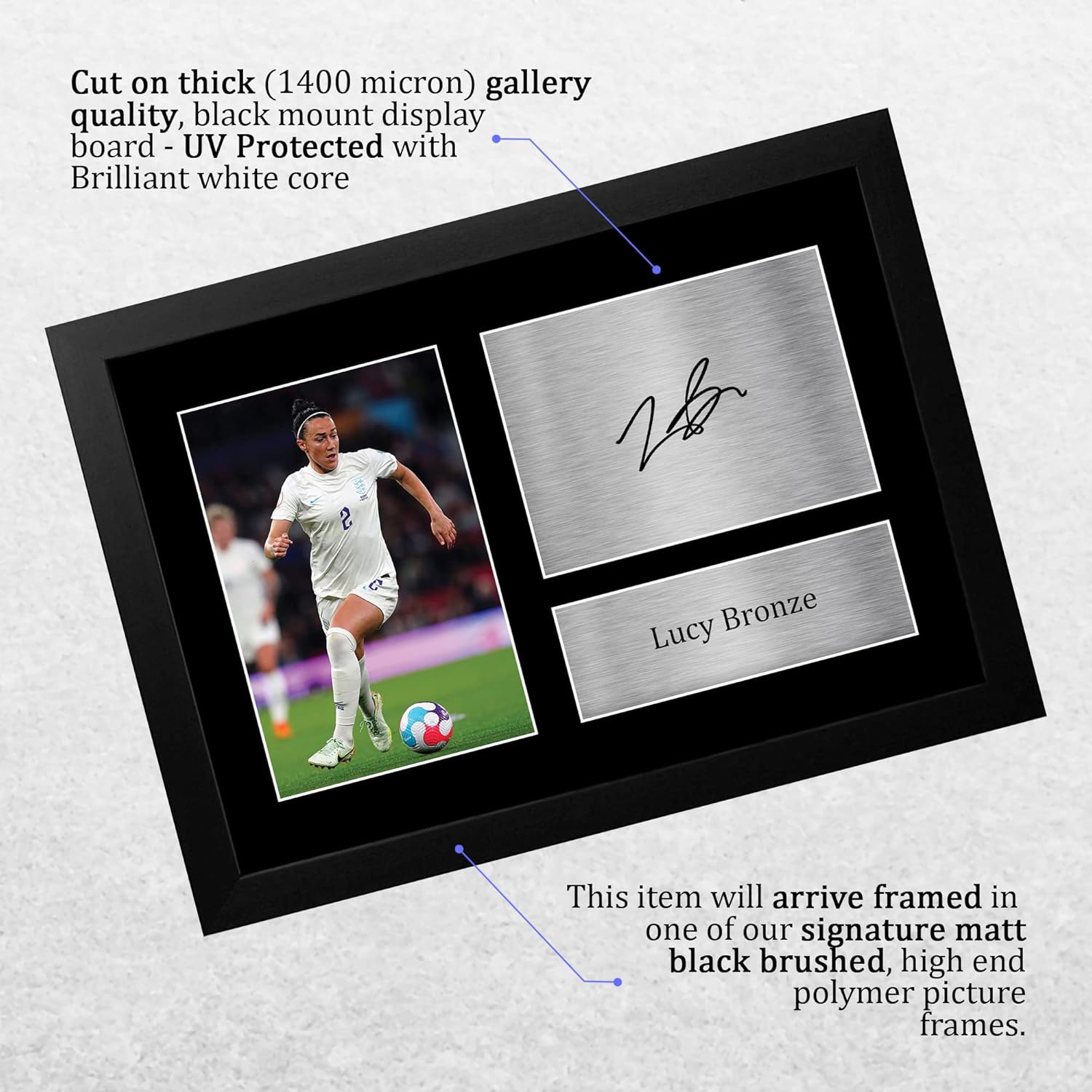 Thumbnail 2 de HWC Trading FR A4 Lucy Bronze Signed Autograph Picture (Framed) for England Fans