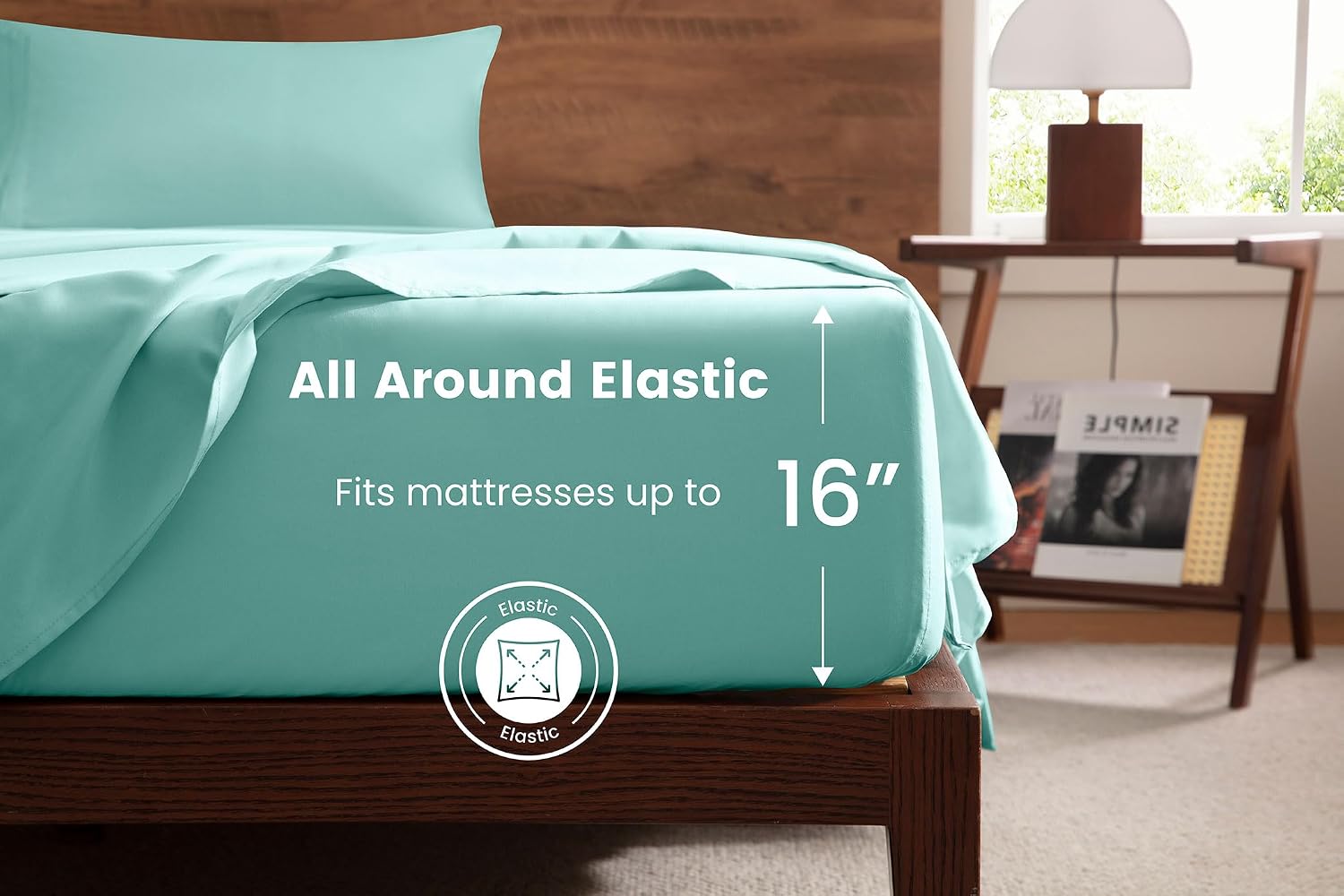 Detalle 2 de MISSQ Twin XL Cooling 4-Piece Sheet Set, 16" ๐