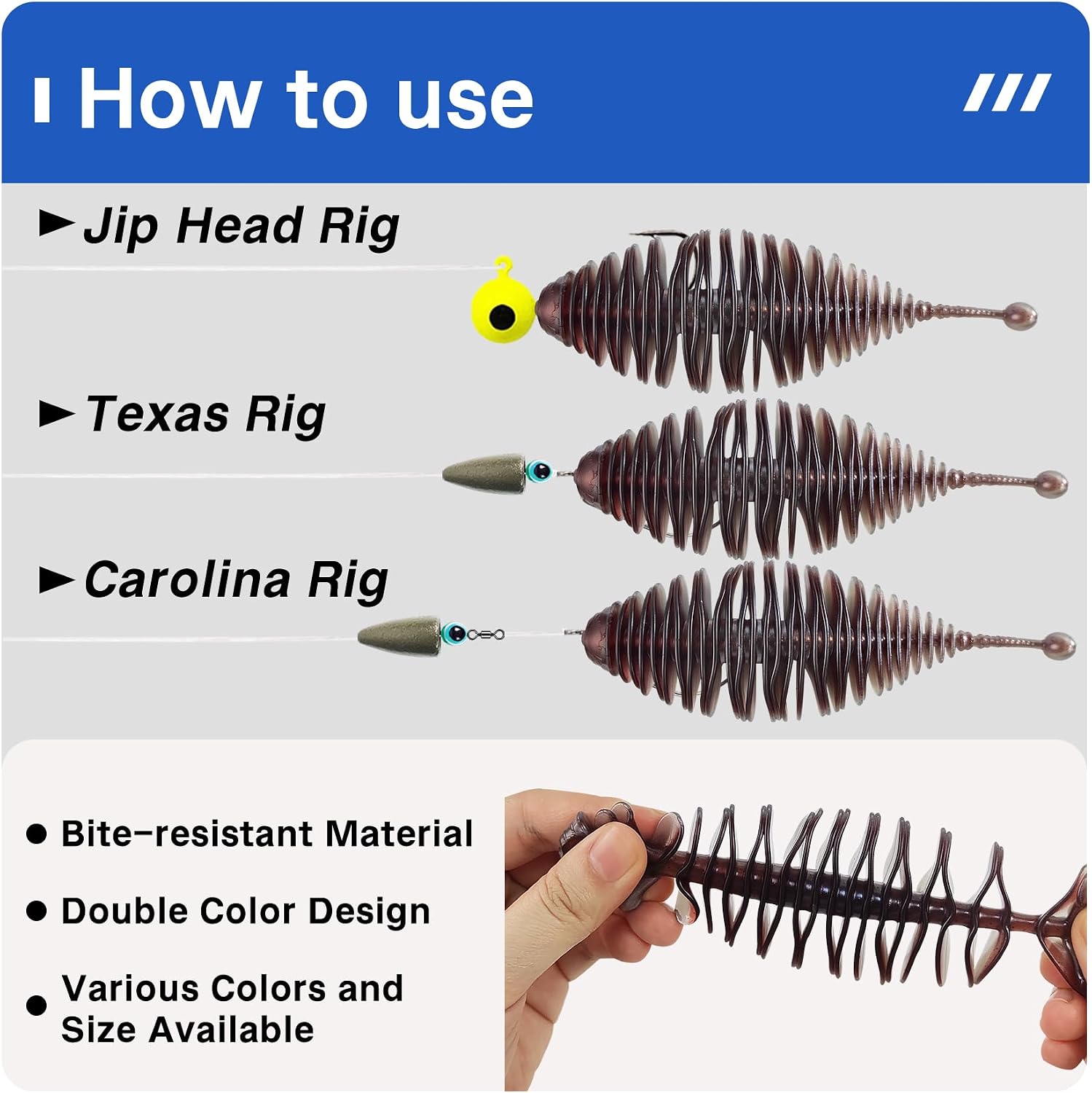 Detalle de Eupheng Soft Plastic Swimbaits, 20-Piece Set