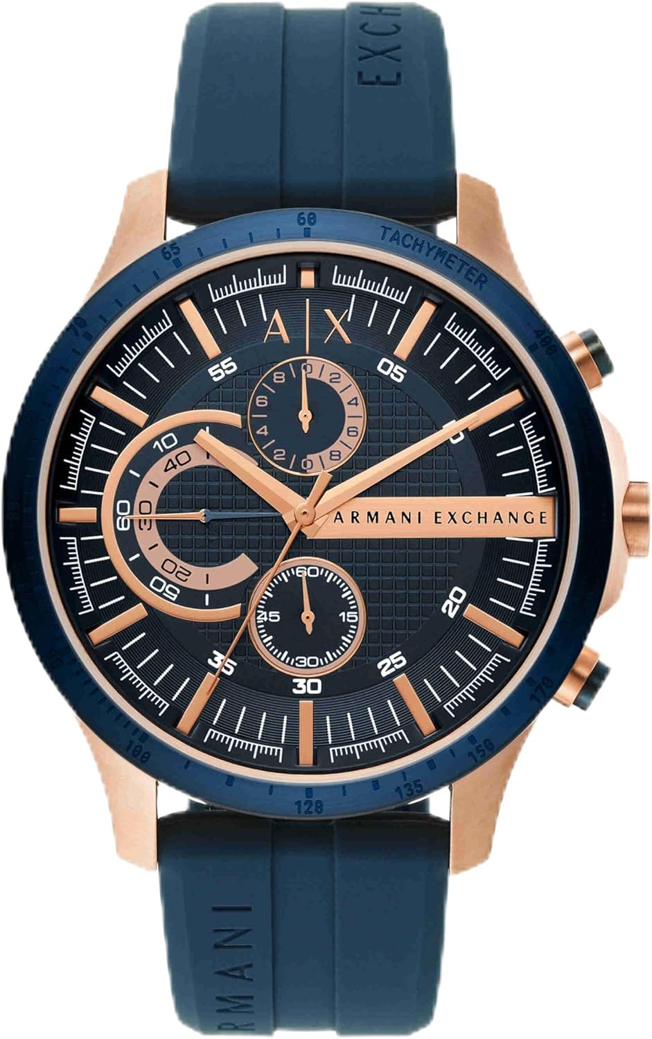 Detalle de Armani Exchange orologio da uomo con cronografo al quarzo, cassa da 46 mm e cinturino in silicone