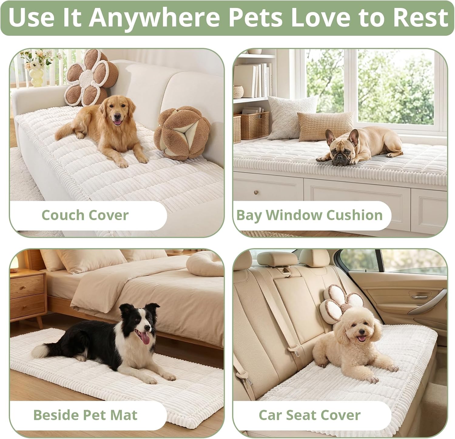Thumbnail 1 de OstepDecor Couch Cover for Dogs - 35.4" x 63" Non-Slip, Washable Furniture Protector in White