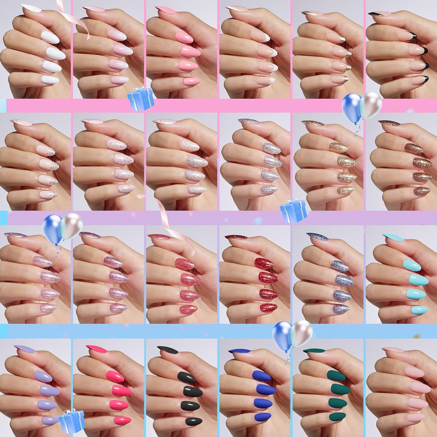 Detalle de Beetles Press on Nails Kit 720pcs short almond press-ons 💅