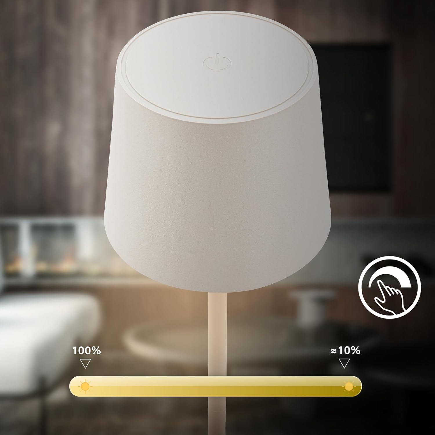 Thumbnail 5 de BRILONER Lampada da tavolo LED senza fili IP44 con touch e ricarica USB-C – 11x33 cm, bianco