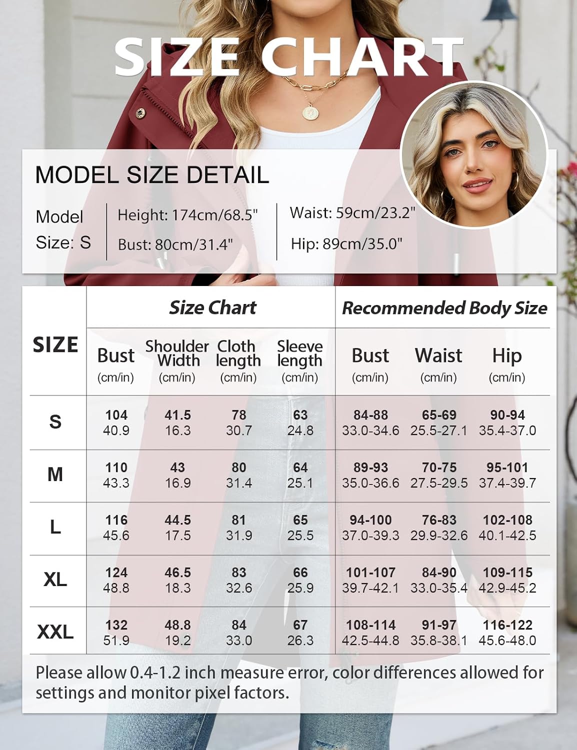 Detalle de Heekpek Women's Spring Coat — Lightweight Windbreaker with Detachable Hood