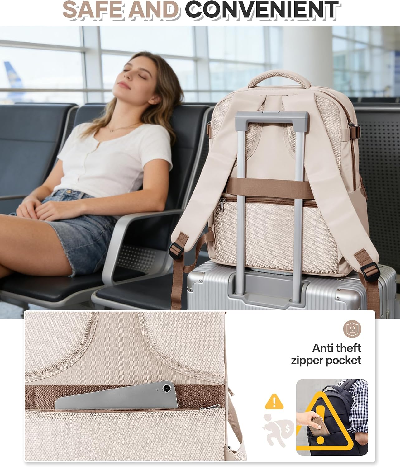 Detalle de SZSYCN Zaino da Viaggio con Sottovuoto 40x30x20 cm – Zaino a compressione per Ryanair