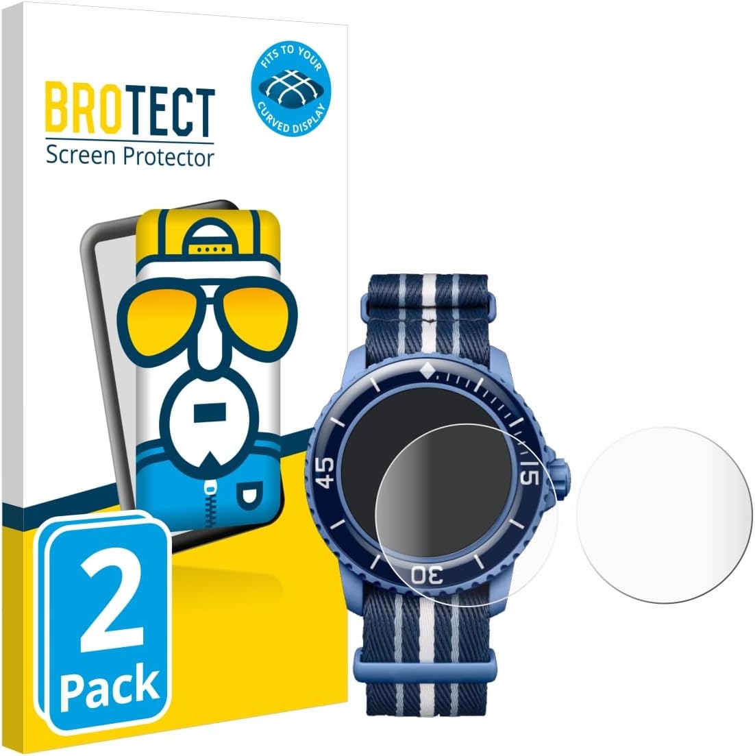 Thumbnail 1 de BROTECT 3D Curved Screen Protector for Blancpain x Swatch Scuba Fifty Fathoms – 2 Pack