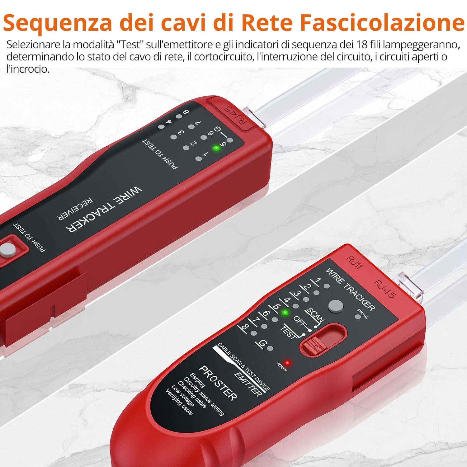 Thumbnail 4 de Proster Tester Cavo RJ45 RJ11 1 kit 📡