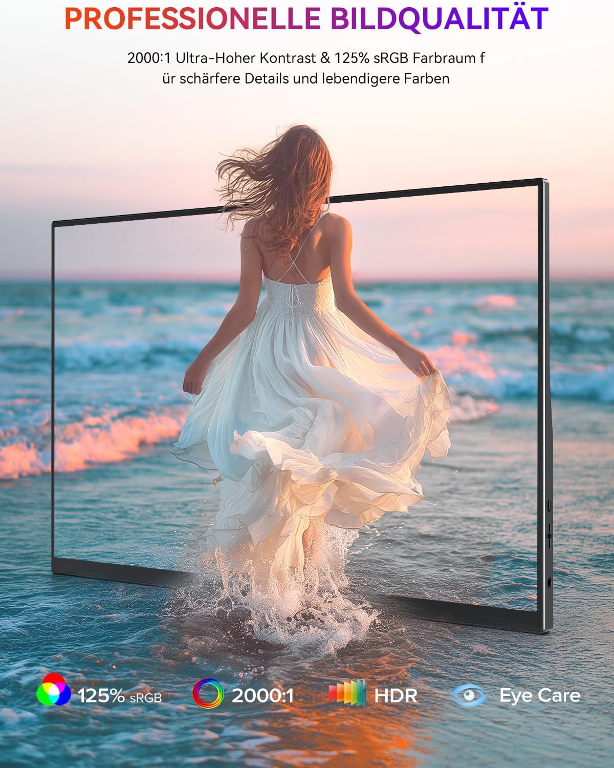 Thumbnail 1 de UPERFECT tragbarer Monitor 15,6 Zoll (125% sRGB) – FHD IPS mit mattem Display und Klappständer