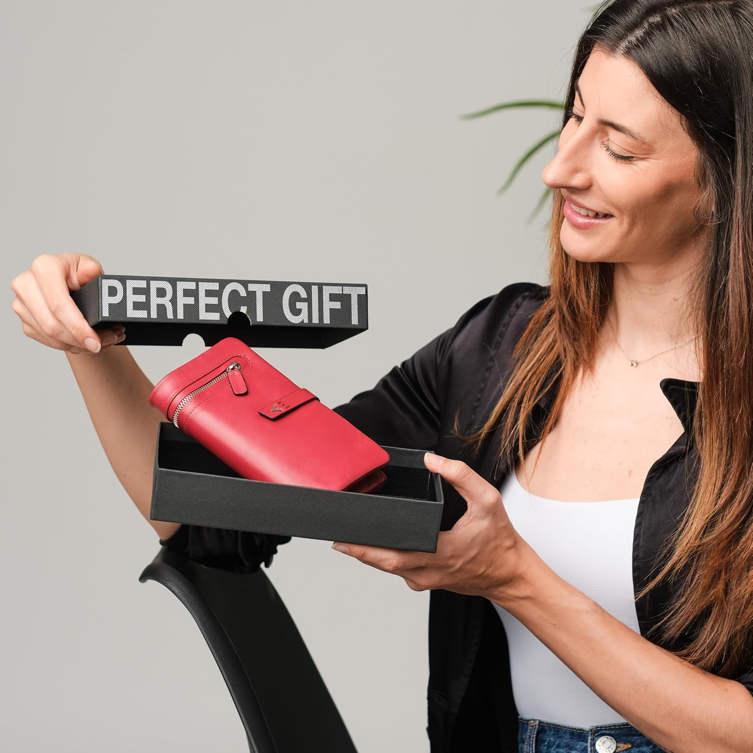 Thumbnail 6 de Lavalen Portafoglio Donna in Pelle Vera — Portafoglio Grande Capacità con RFID, Rosso
