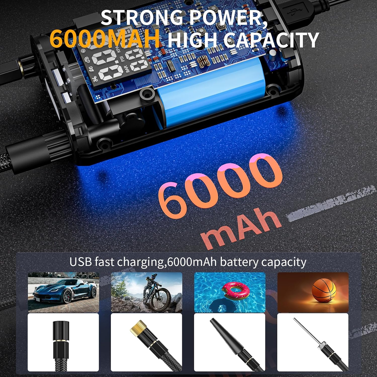 Detalle 2 de Ockwred Compresor Aire Portátil 6000mAh 150 PSI