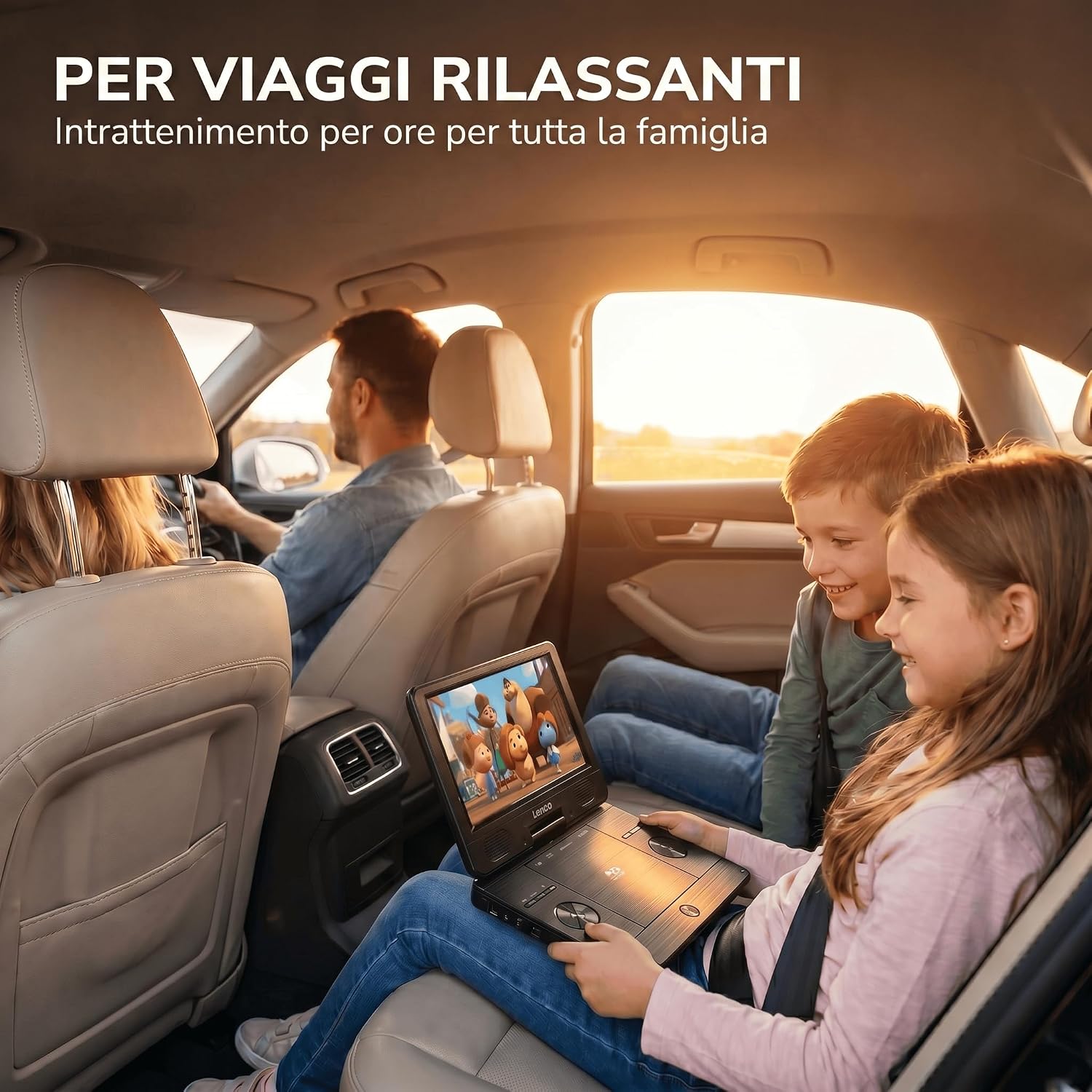 Detalle de Lenco BRP-1150 lettore Blu-Ray portatile con schermo TFT girevole da 11,5" e batteria integrata
