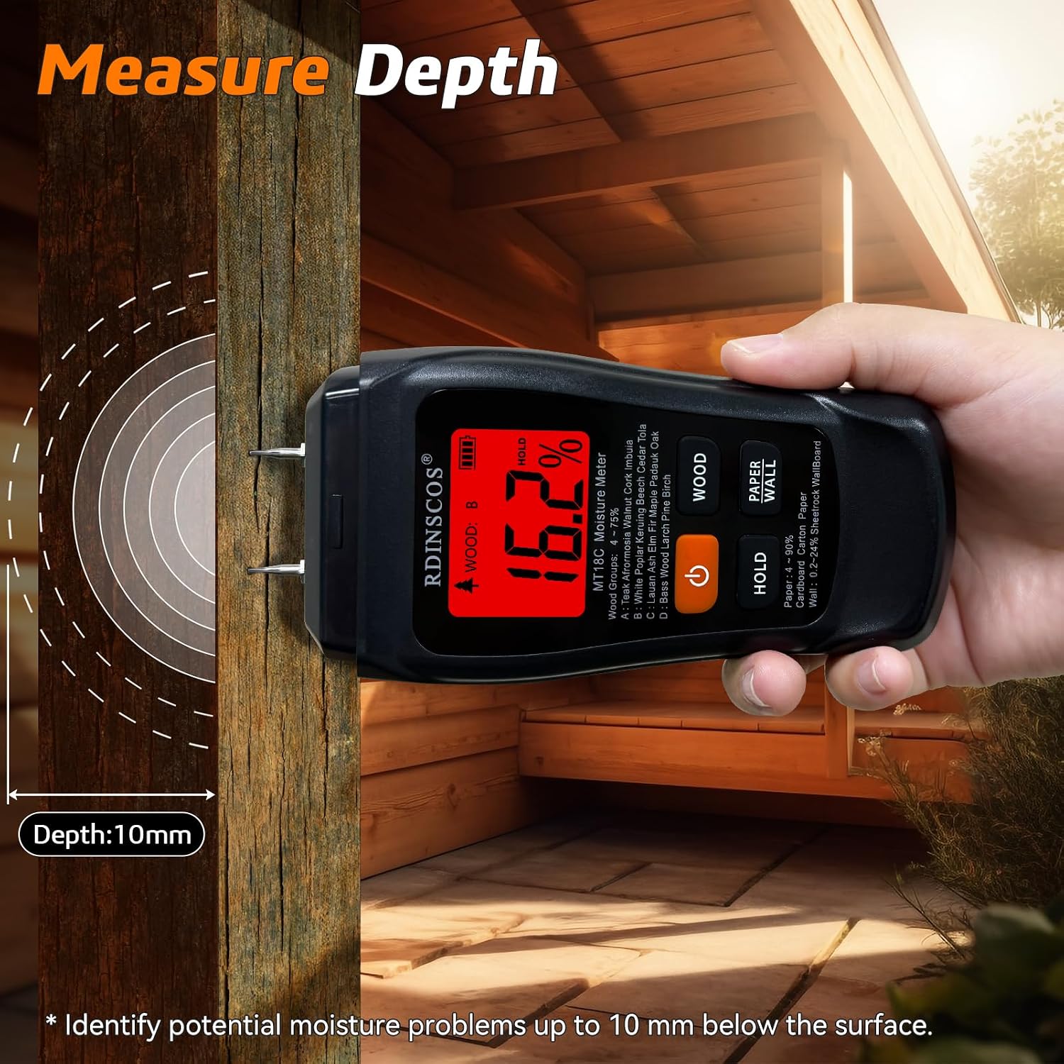 Detalle 2 de RDINSCOS Pin-Type Moisture Meter 2‑pin for timber