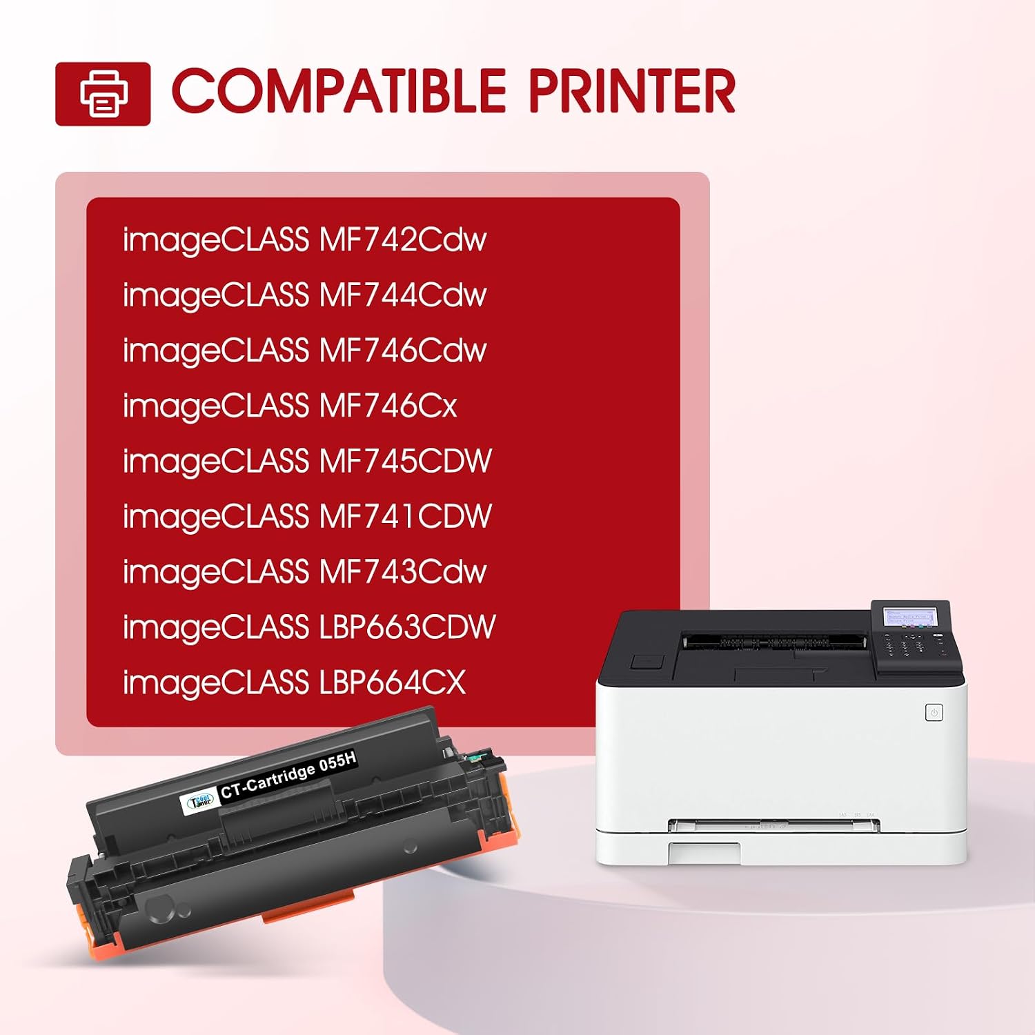 Thumbnail 1 de Cool Toner 055h Toner Cartridge Set, 4-Pack for Canon Color Printers