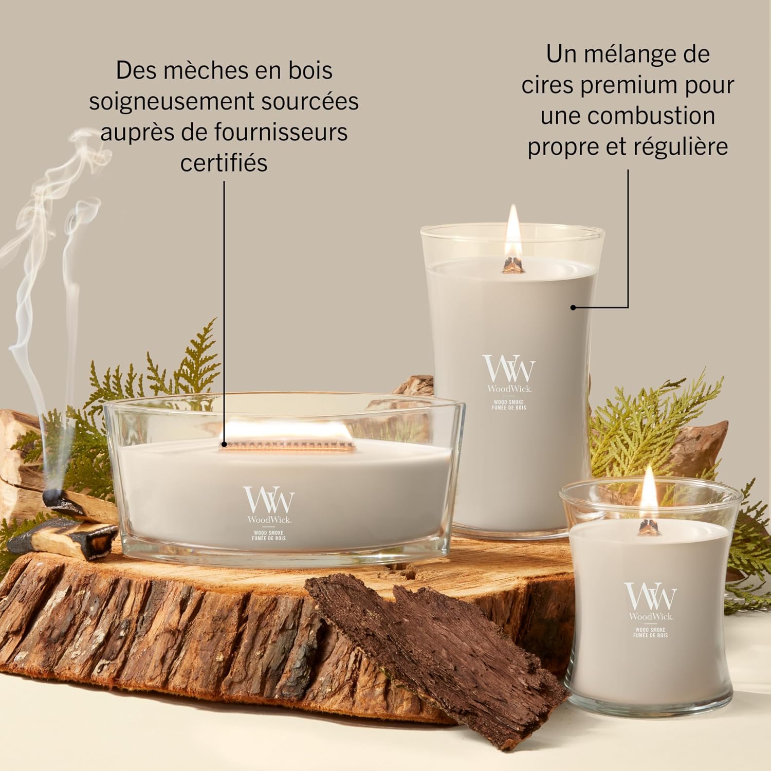 Thumbnail 6 de WoodWick Bougie parfumée — Bougie sablier moyenne Feu de bois