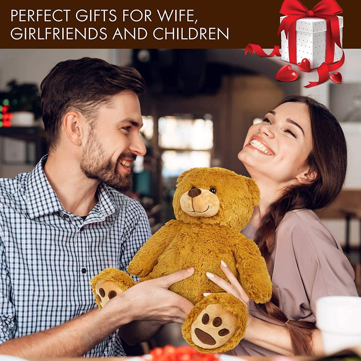 Thumbnail 6 de LotFancy Teddybär Kuscheltier 50 cm – weicher Plüschbär, Braun