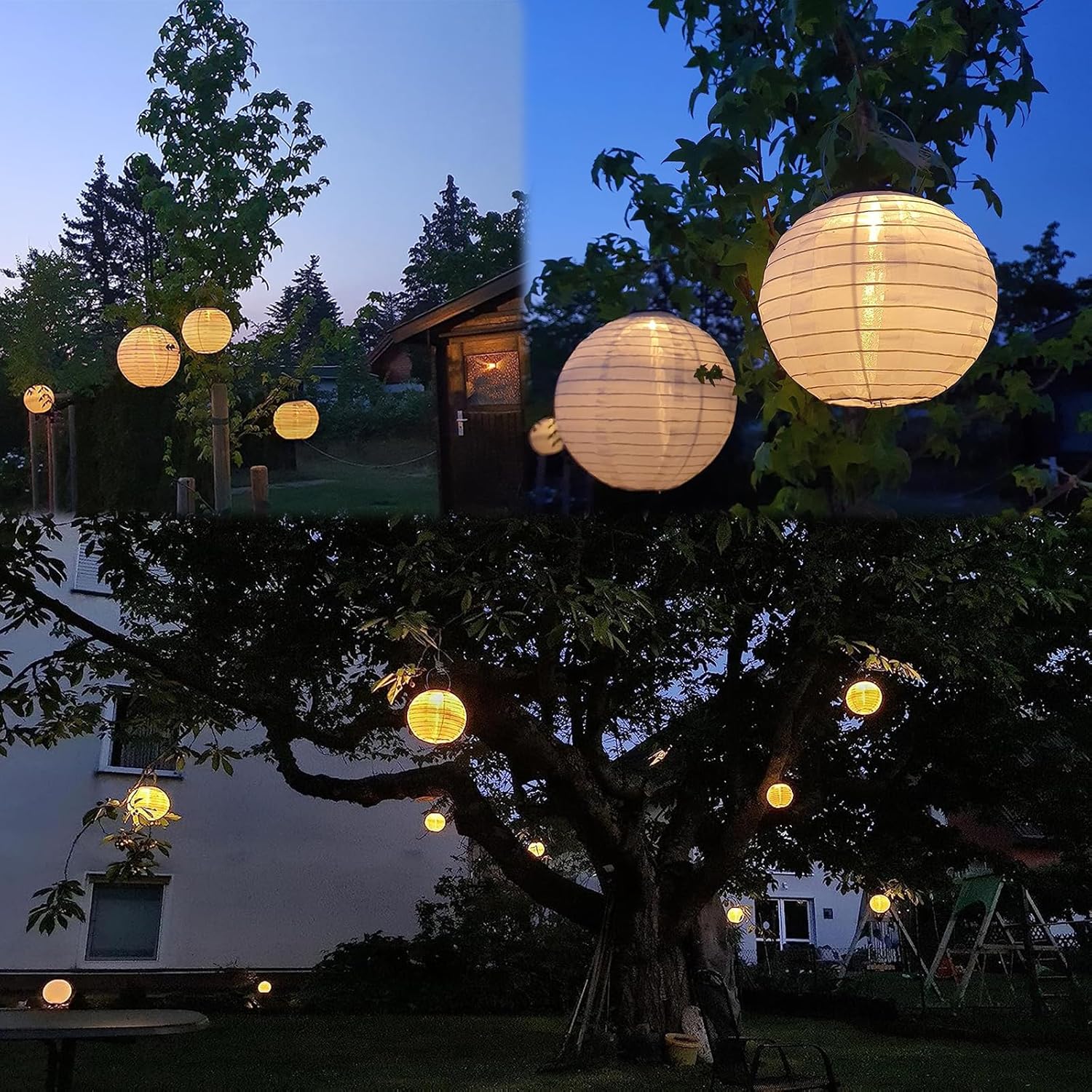 Thumbnail 2 de Qedertek Solar-Lampion für außen (2er Set) – 30 cm, warmweiß, Nylon